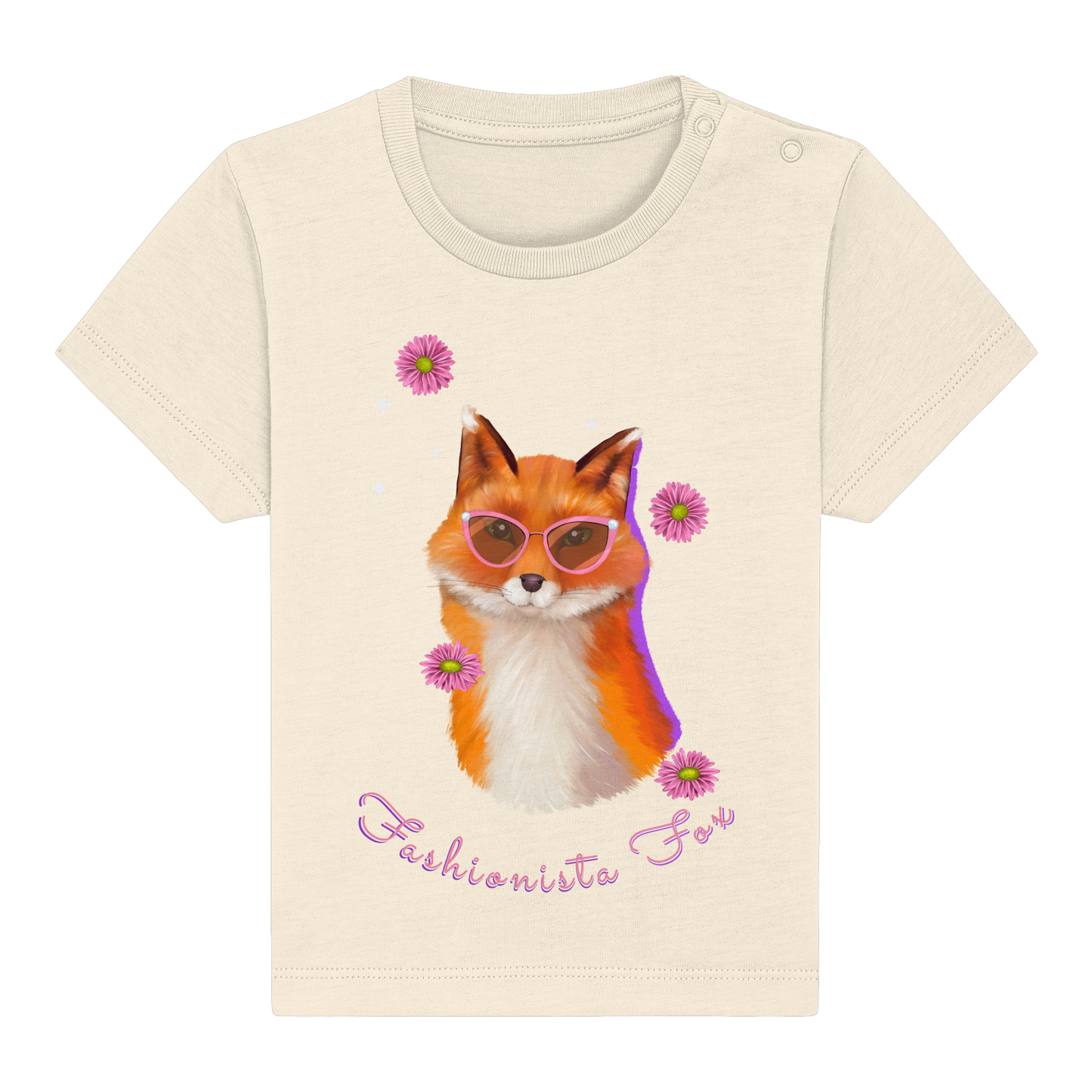 Baby T-Shirt Fuchs mit Blumen