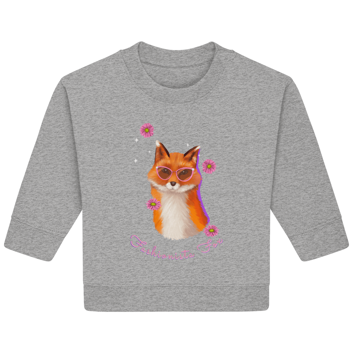 Baby Sweatshirt Fuchs mit Blumen