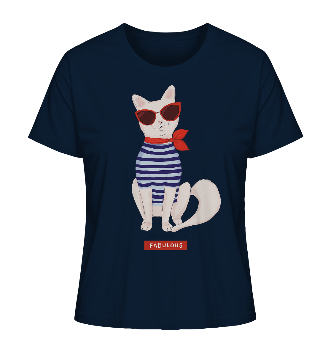Damen T-Shirt mit Katzen Print Maritime
