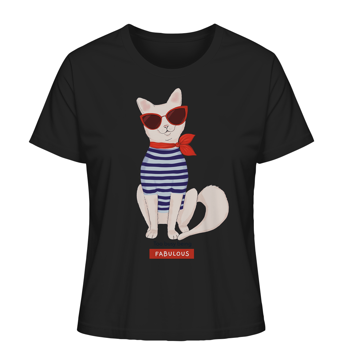 Damen T-Shirt mit Katzen Print Maritime