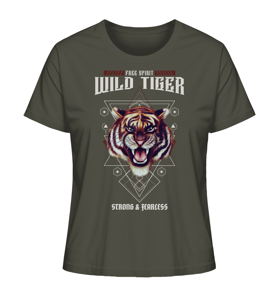 Damen T-Shirt mit Tiger Kopf