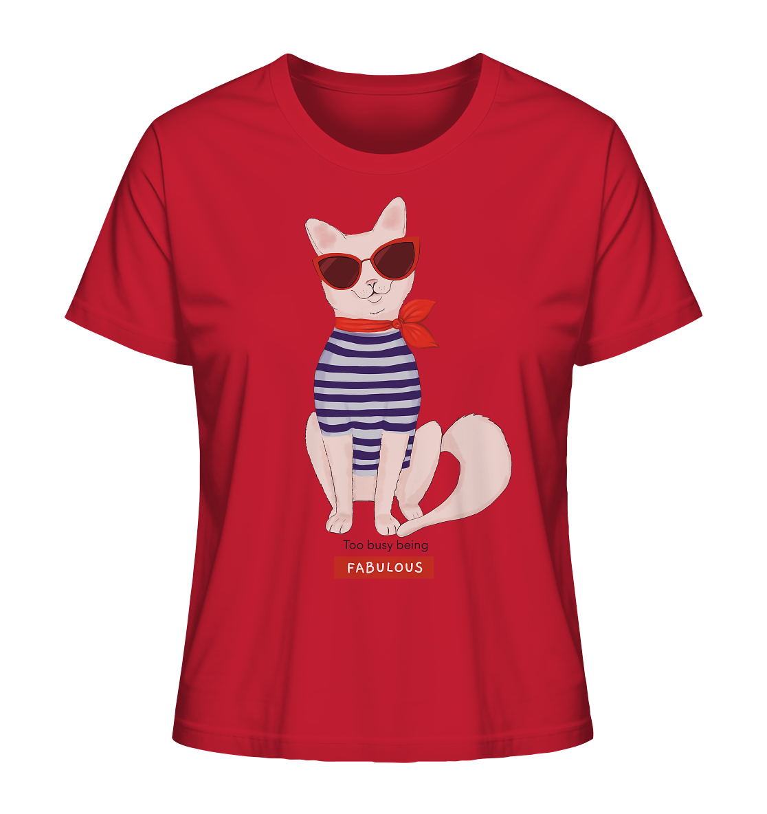 Damen T-Shirt mit Katzen Print Maritime