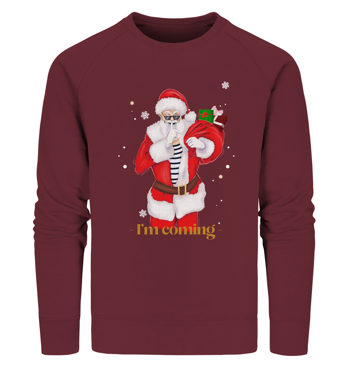 Herren Sweatshirt mit Weihnachtsmann I'm coming