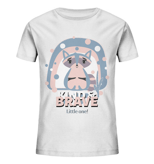 Waschbär Baby Kinder T-Shirt in weiß Racoon Print Kind & Brave Little one von BLOOMINIC