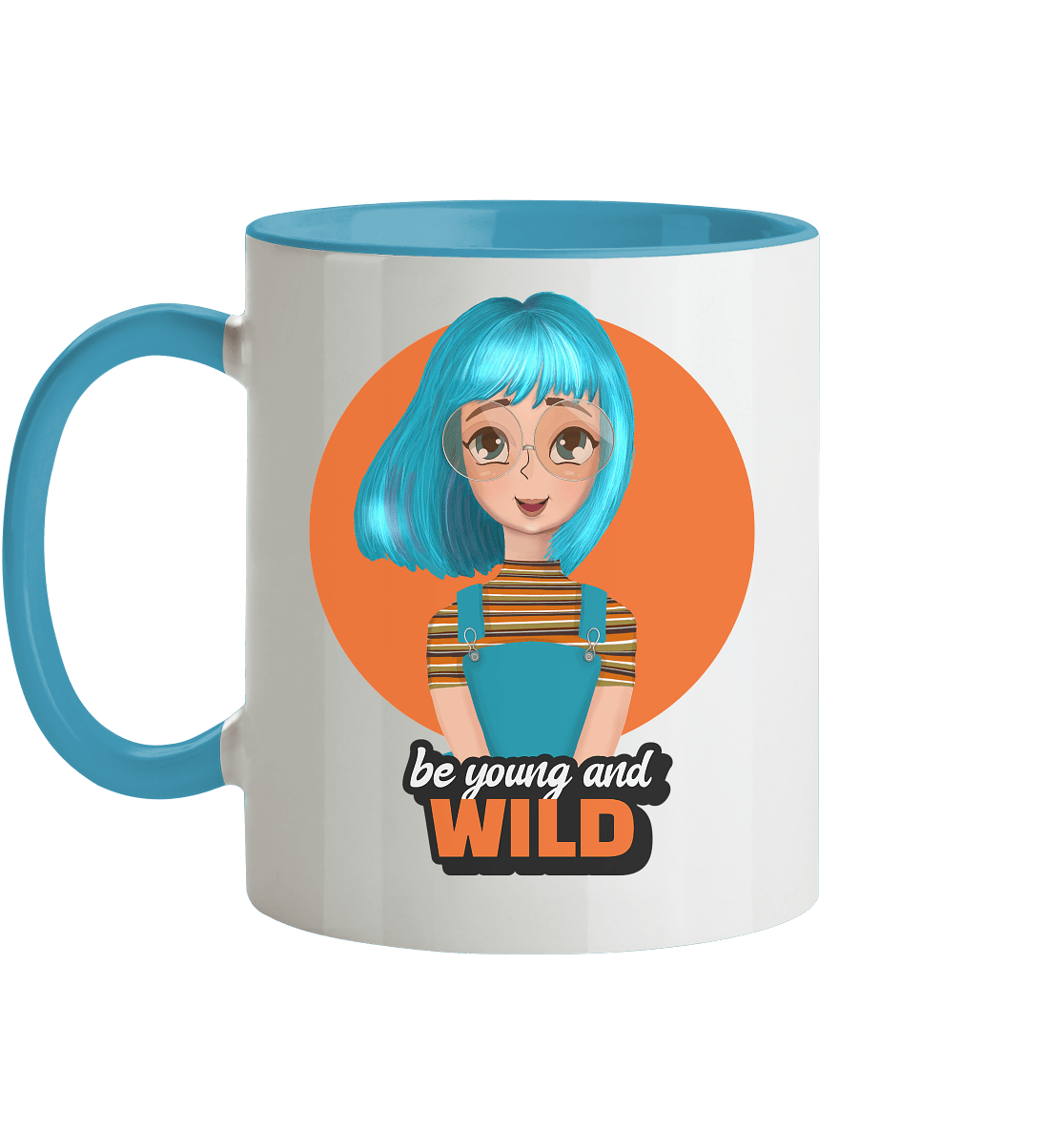 Tasse Cartoon Girl türkis