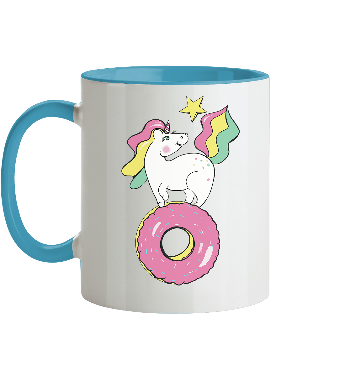 Tasse Einhorn auf dem Donut