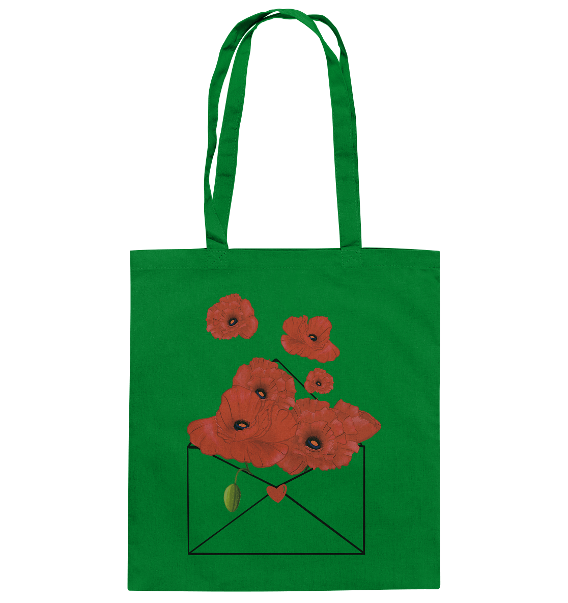 Baumwolltasche mit Mohnblumen