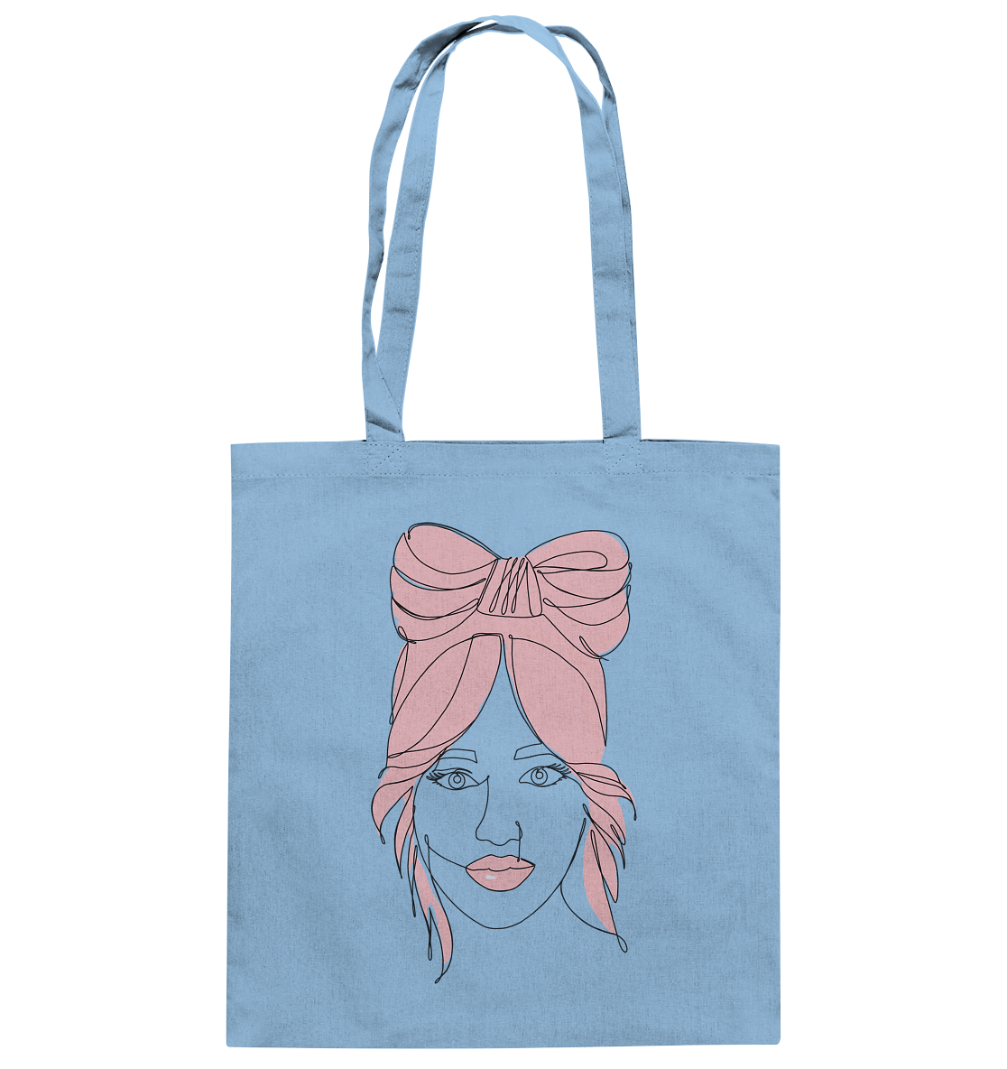 Jutebeutel Baumwolltasche "Monolinie Puderrosa"