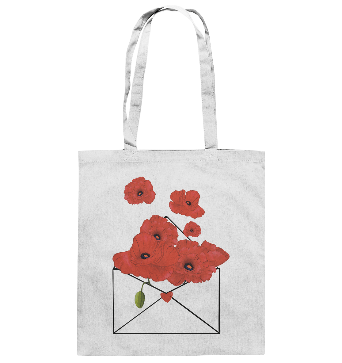Baumwolltasche mit Mohnblumen