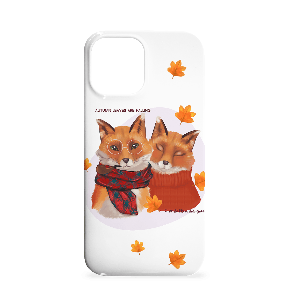 Iphone 12 Max Handyhülle Füchse im Herbst Pärchen