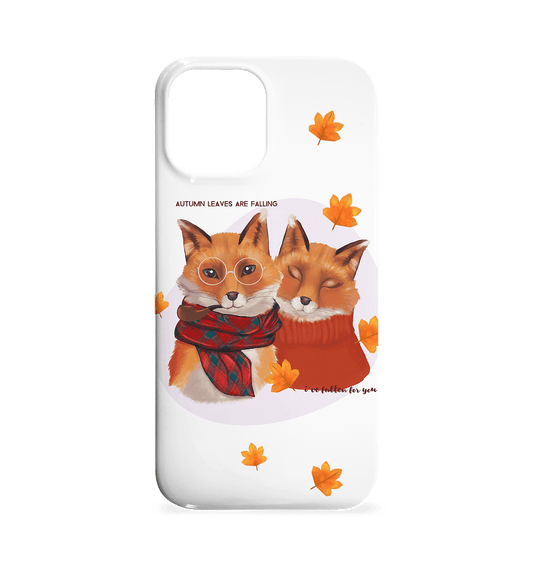 Iphone 12 Max Handyhülle Füchse im Herbst Pärchen