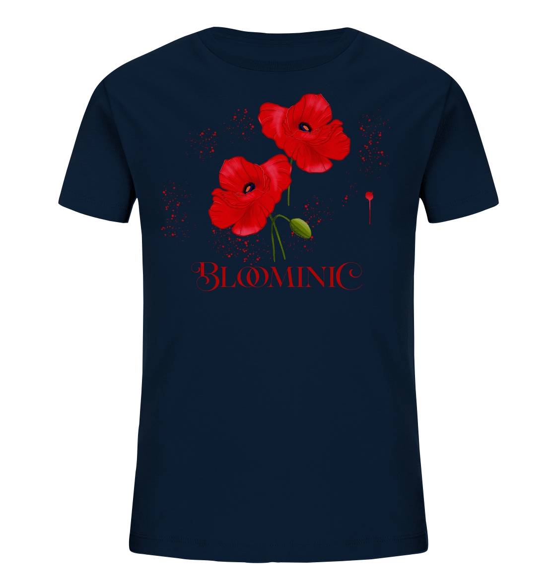 Mohnblumen Kinder T-Shirt in navy Bloominic  red poppy, rote Mohnblumen