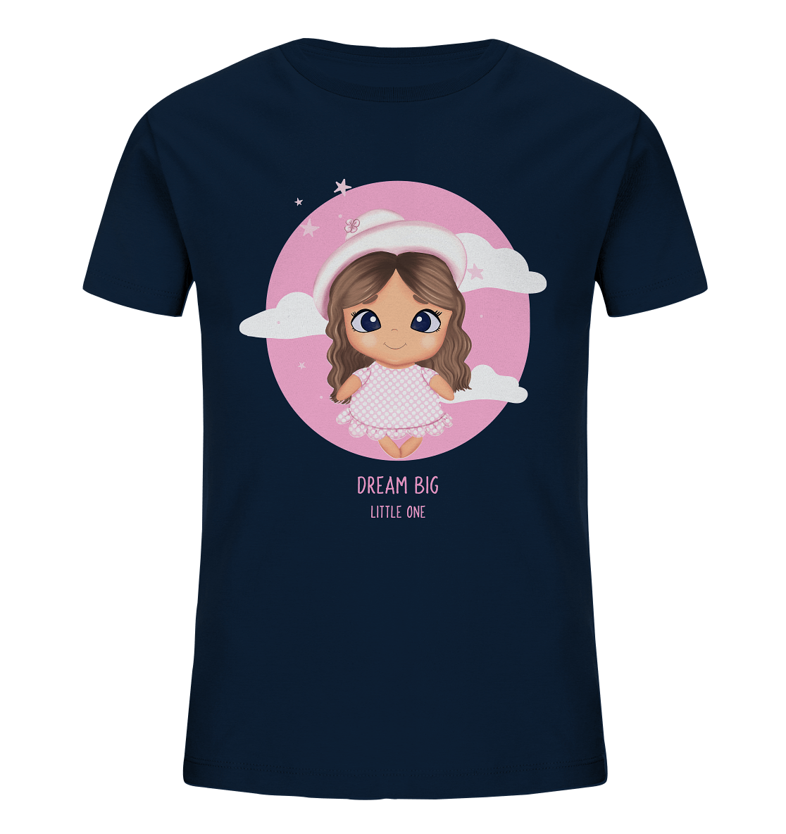 Cartoon Baby Dream Big little one Kinder T-Shirt in navy blau von bloominic