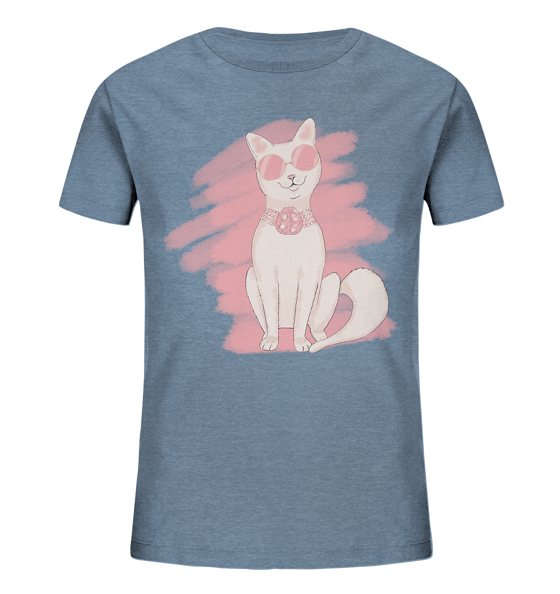 Mädchen T-Shirt Katze in Rosa