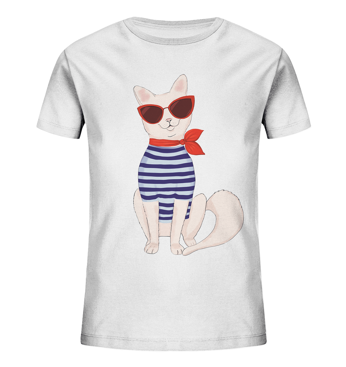 Katze Cartoon T-Shirt Mädchen Fashion Katze T-Shirt in weiß
