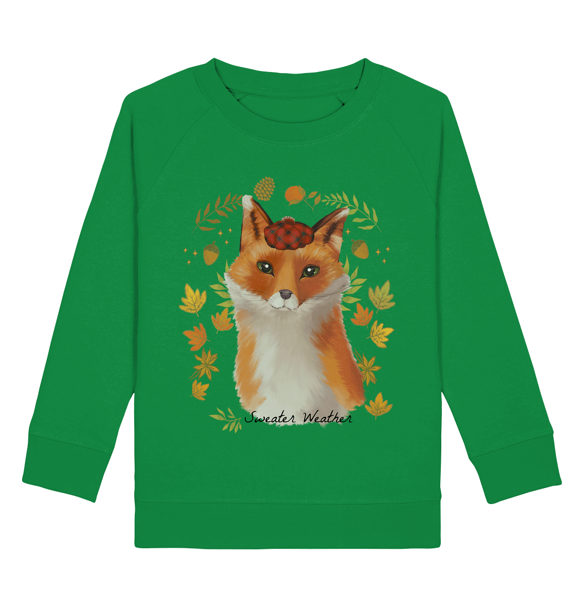 Fuchs im Herbst Kinder Sweatshirt in grün