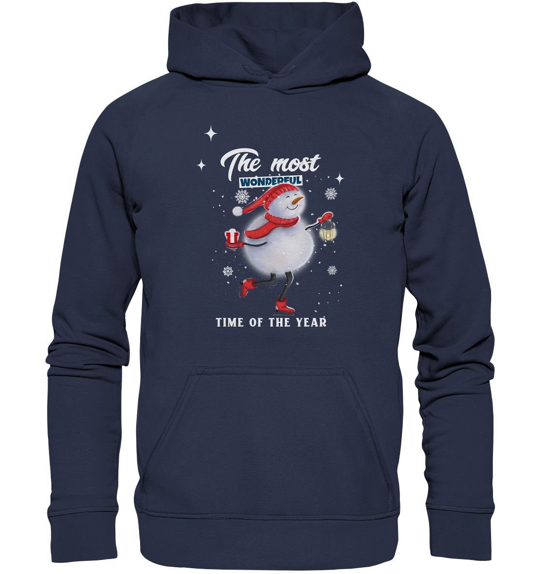 Kapuzenpullover mit Schneemann in dunkel blau