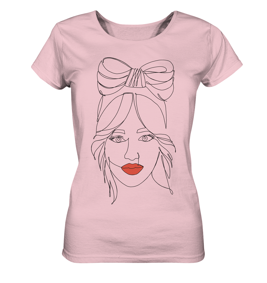 One Line ART Damen T-Shirt in rosa