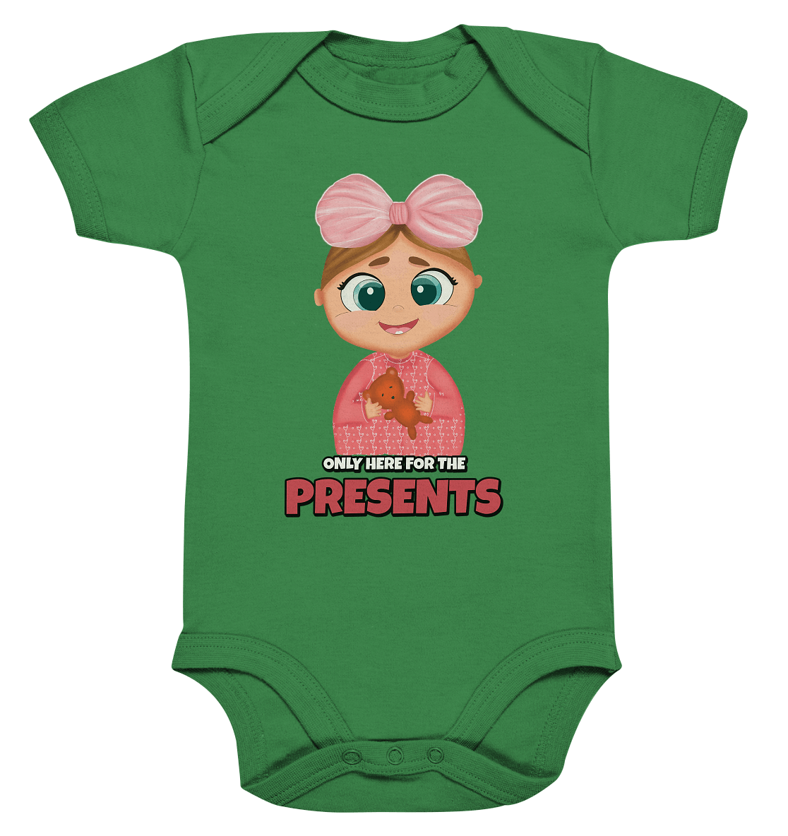 Baby Body in navy blau mit handgezeichneten, süßen Cartoon-Mädchen powerpuffgirls