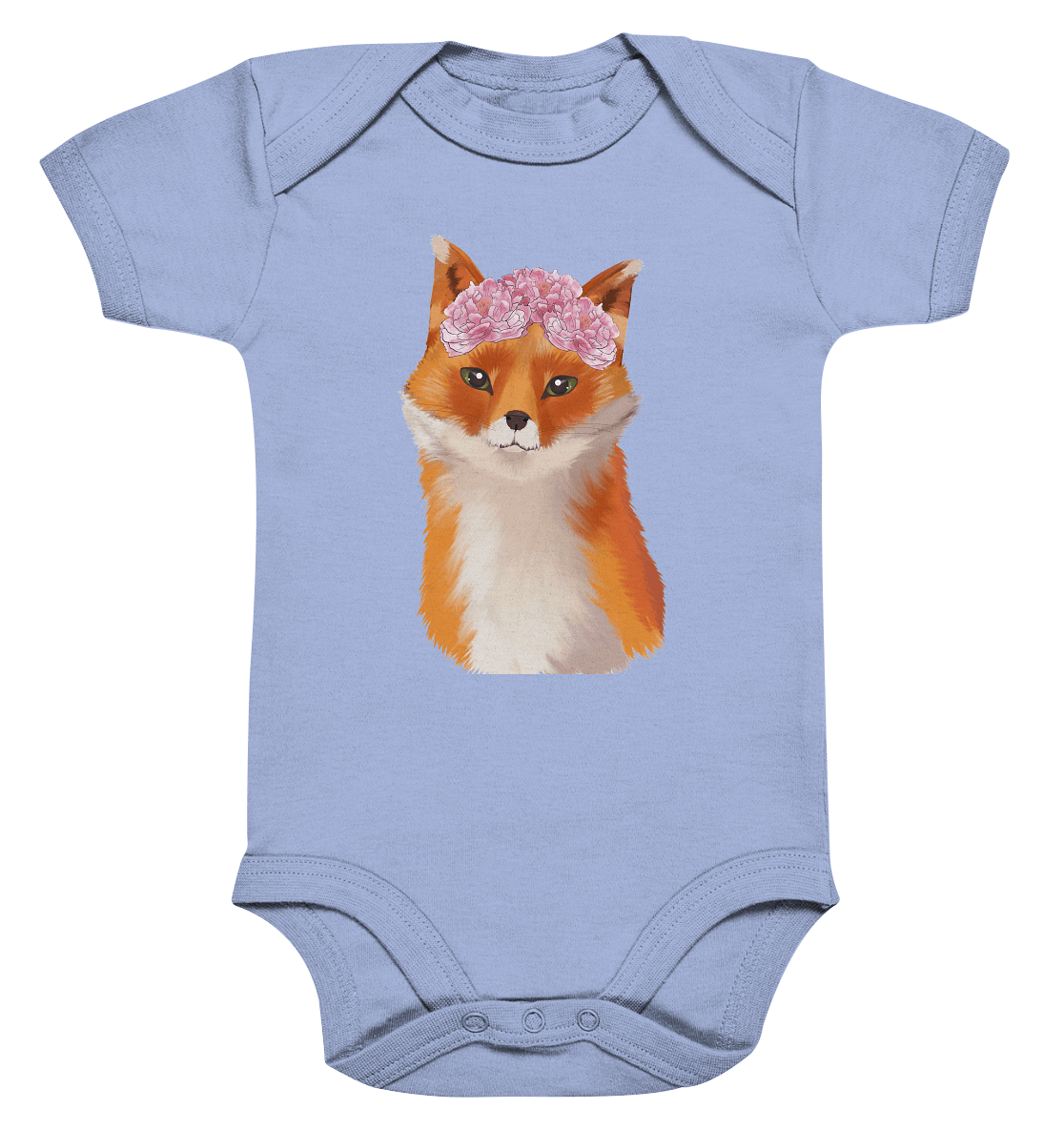 Baby Body "Fuchs mit Blumen" Baby Rotfuchs Motiv Strampler