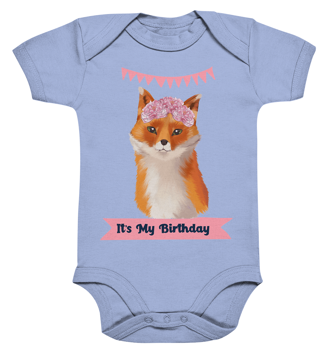 Fuchs Baby Body mit Beschrieftung "It's My Birthday"