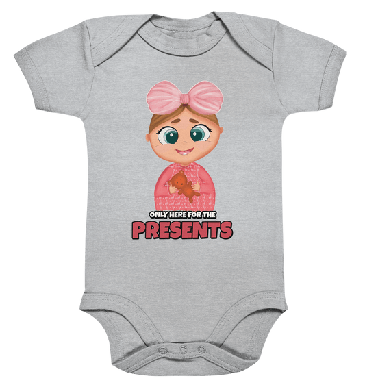 Baby Weihnachts Body mit handgezeichneten, süßen Cartoon-Mädchen in grau powerpuffgirls