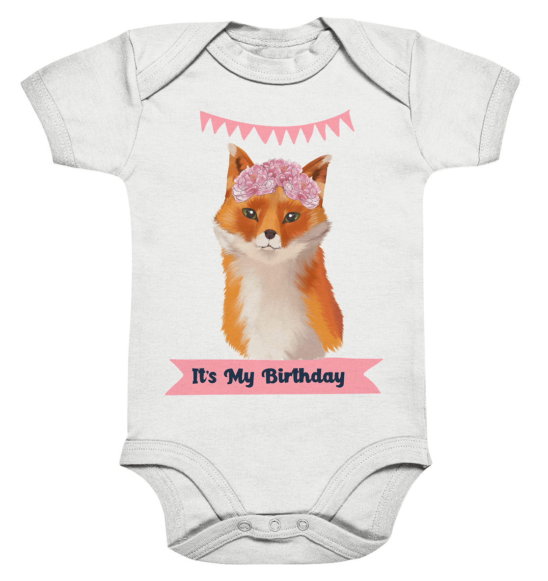 Fuchs Baby Body mit Beschrieftung "It's My Birthday"