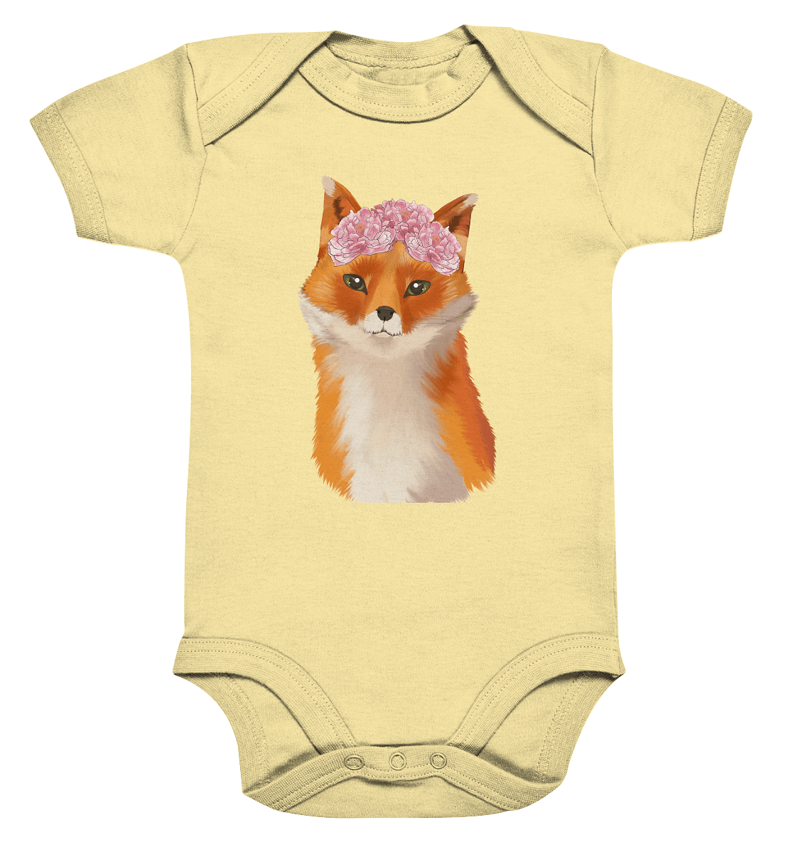 Baby Body "Fuchs mit Blumen" Baby Rotfuchs
