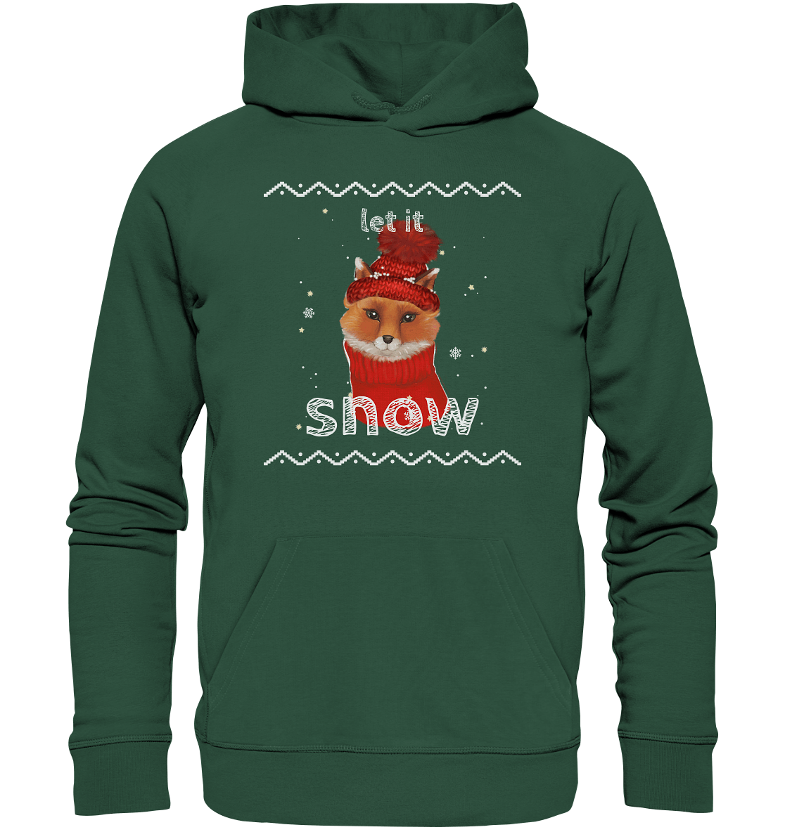 Fuchs Kapuzenpullover Let it snow in grün