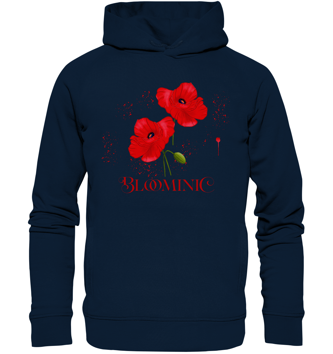 Fashion Hoodie Mohnblumen in blau