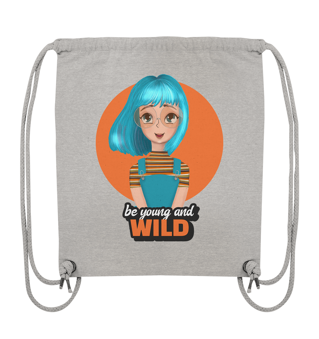 Turnbeutel Cartoon Girl türkis