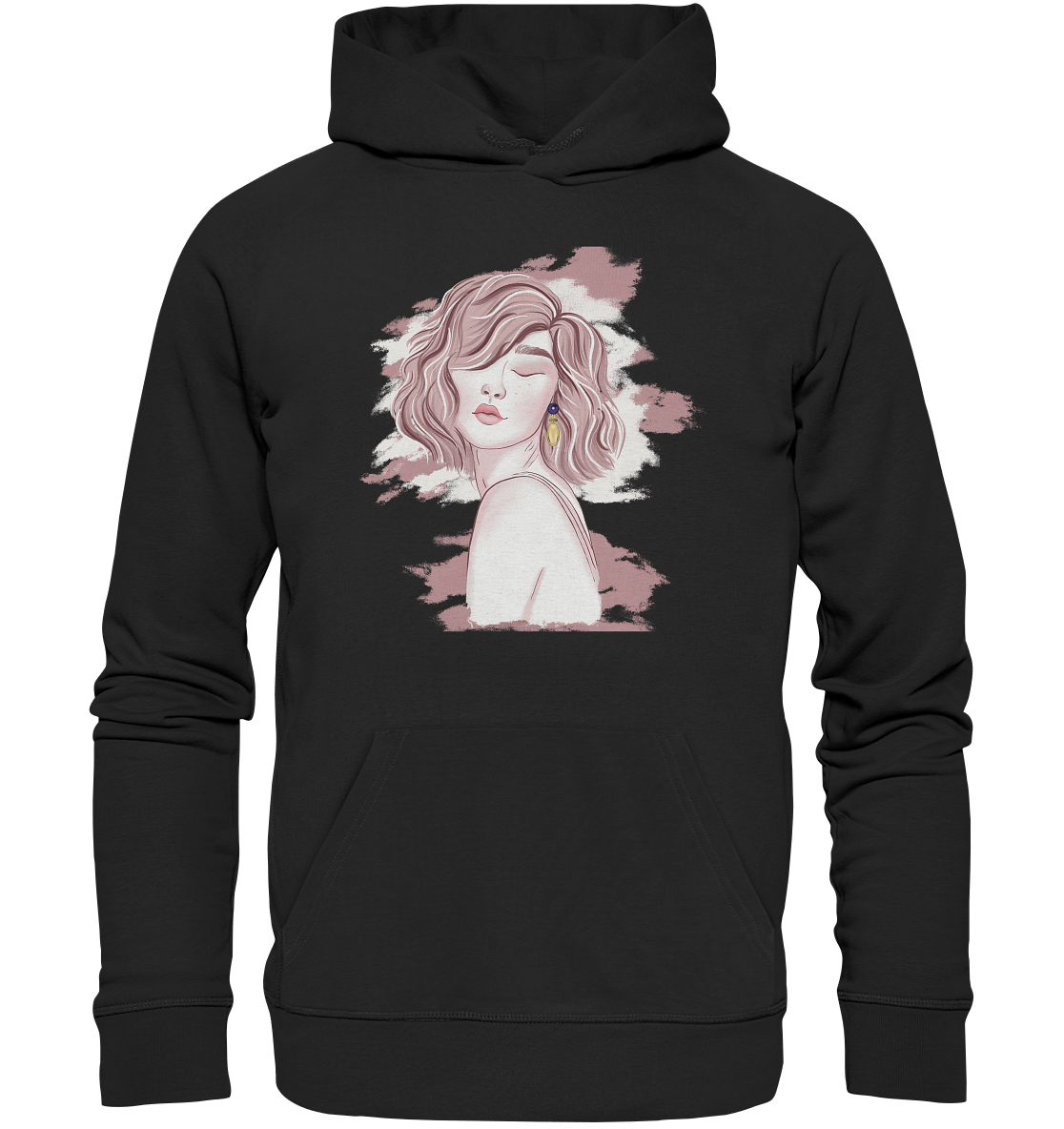 Damen Kapuzenpullover "Portrait mit Ohrring"
