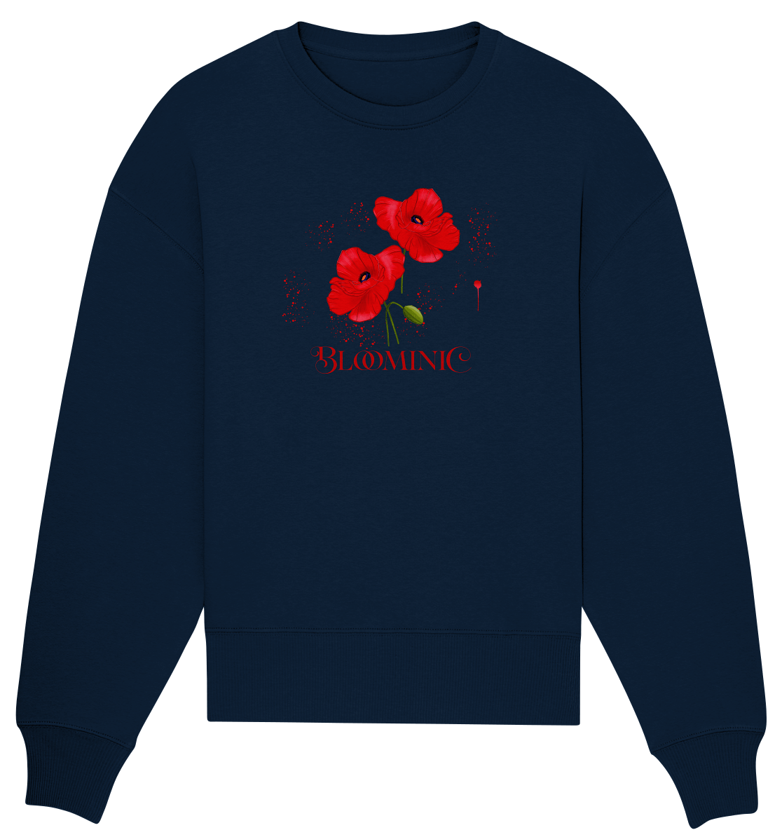 Mohnblumen Oversize Sweatshirt Mohnblumen in navy