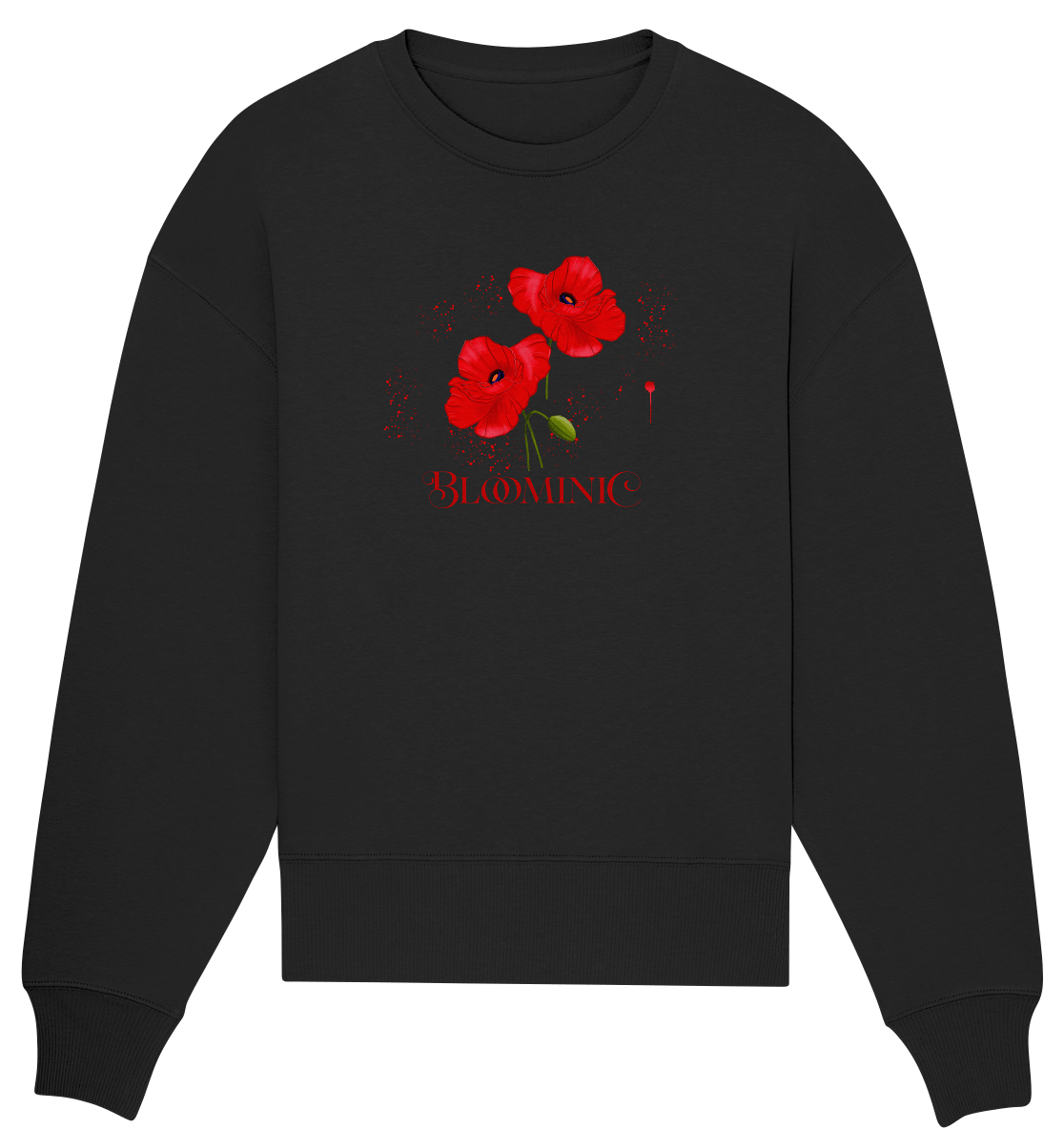 Mohnblumen Oversize Sweatshirt Mohnblumen Küntler Motive von Bloominic in schwarz