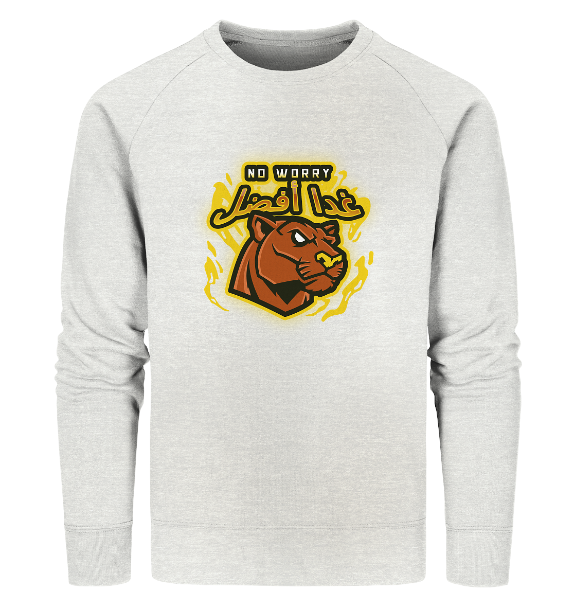 Herren Sweatshirt mit arabischer Schrift غدا أفضلin weiß