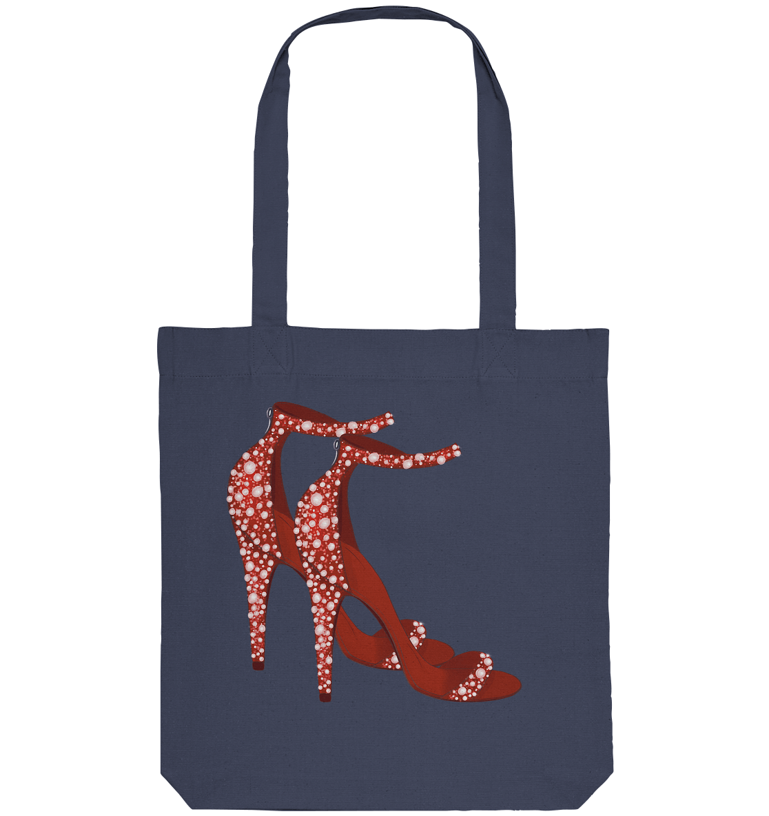 Tasche mit roten Absatzsandalen