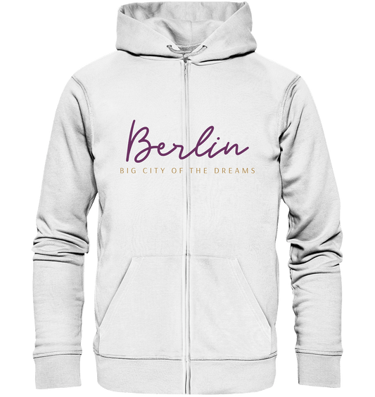 Zipper Jacke in weiß mit Berlin Big City of the Dreams