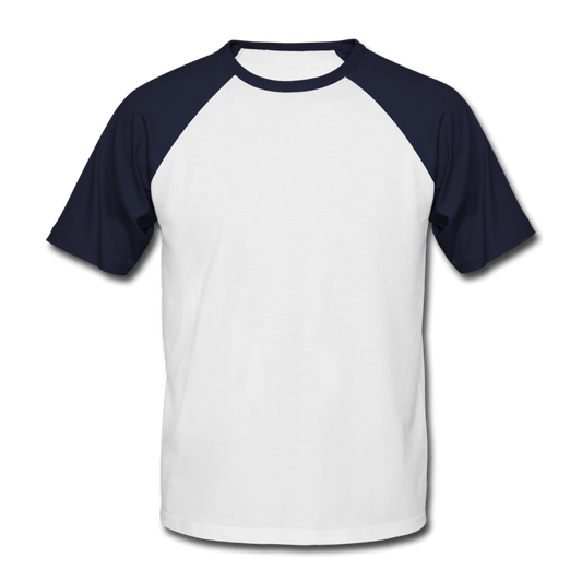 Herren Baseball T-Shirt Personalisierbar - Weiß/Navy