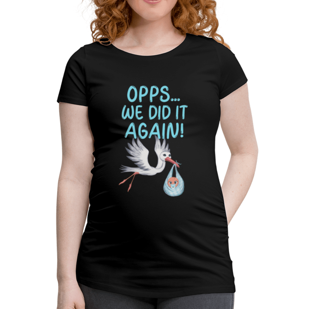 Schwangerschafts-T-Shirt Personalisierbar - Schwarz