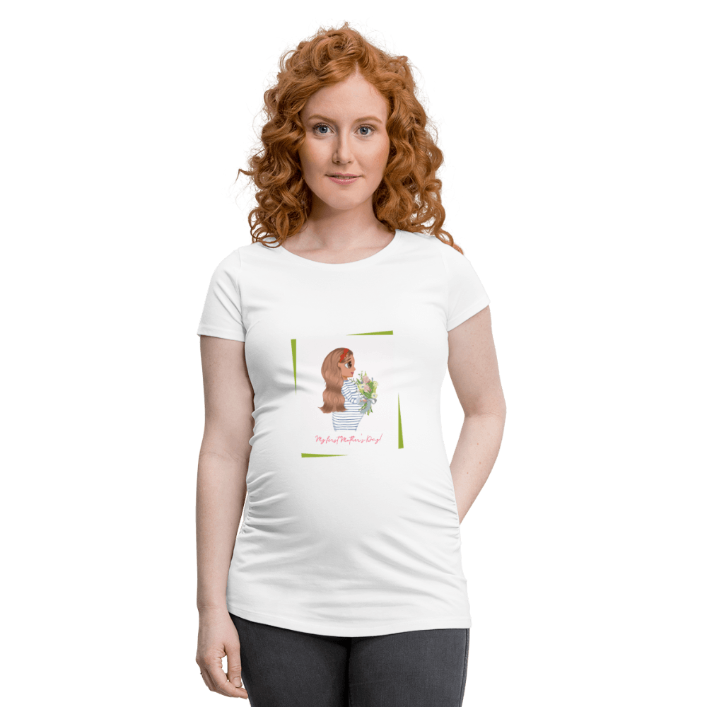 Frauen Schwangerschafts-T-Shirt - Weiß Cartoon
