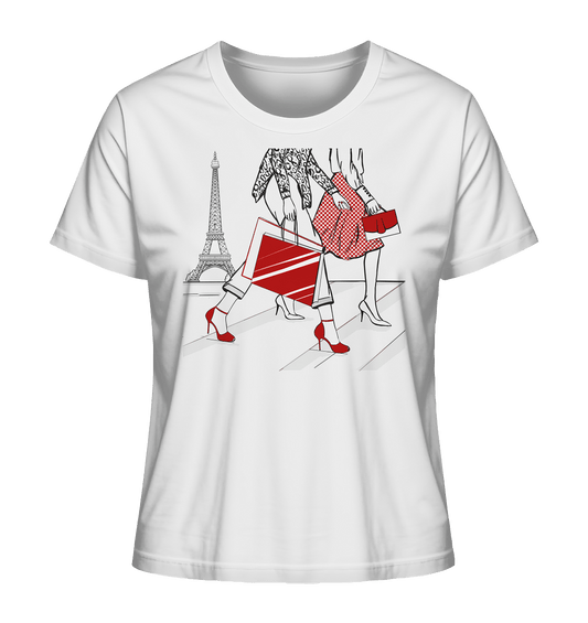 Damen-T-Shirt-mit-Fashion-Design-mit-Eifelturm-und-laufenden-Damen-schwarz-rot-weiss-Sketch-von-Bloominic-kaufen-