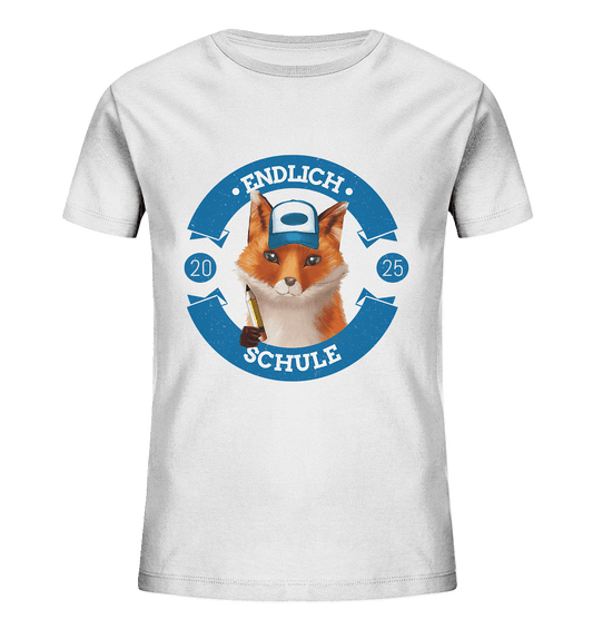 Endlich-Schule-2025-T-Shirt-mit-Fuchs-print-in-weiss