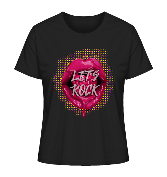 Let's Rock sexy Lips Pop T-Shirt mit Lippen in schwarz
