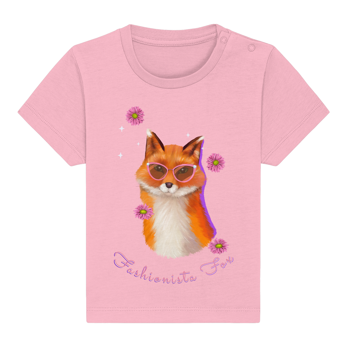 Baby T-Shirt Fuchs mit Blumen