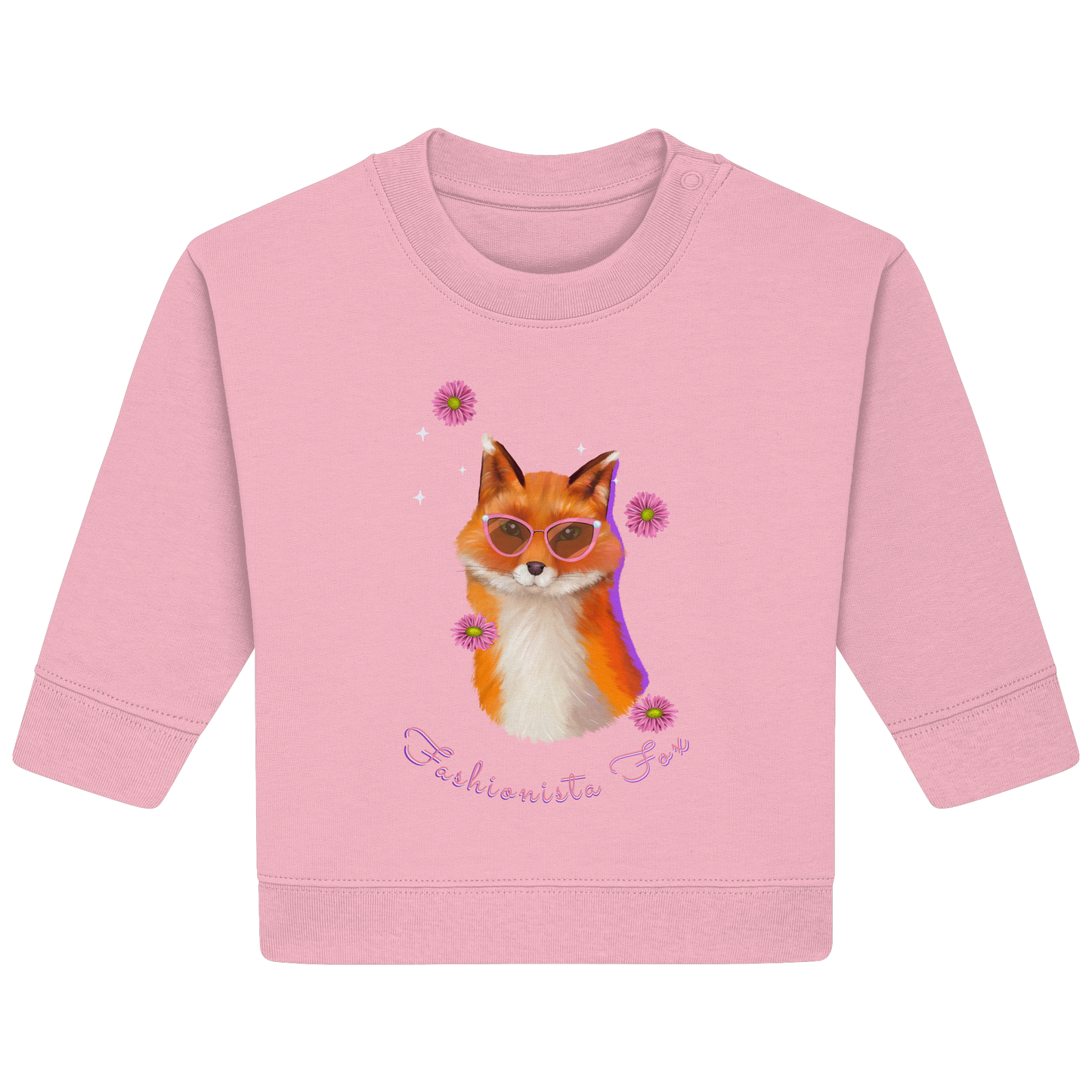 Baby Sweatshirt Fuchs mit Blumen
