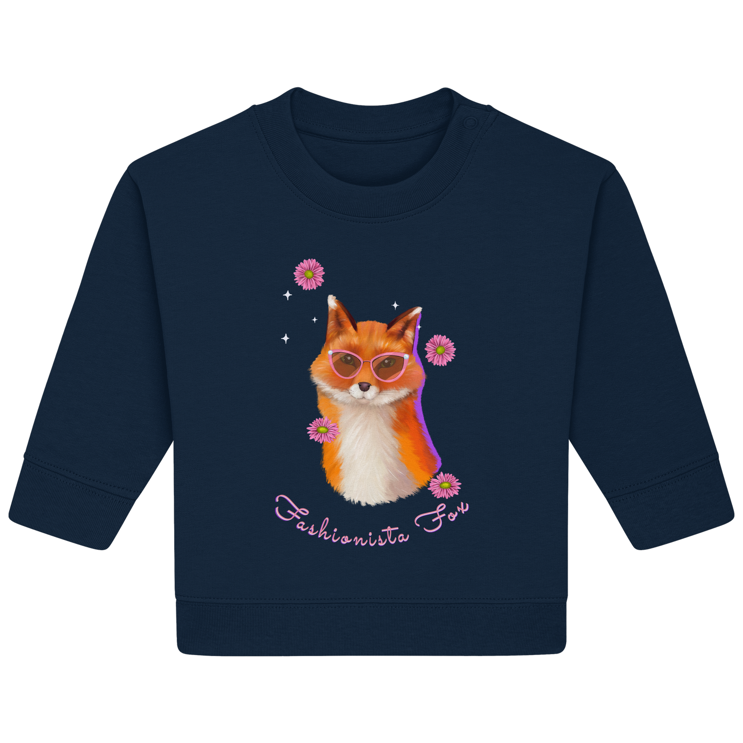 Baby Sweatshirt Fuchs mit Blumen