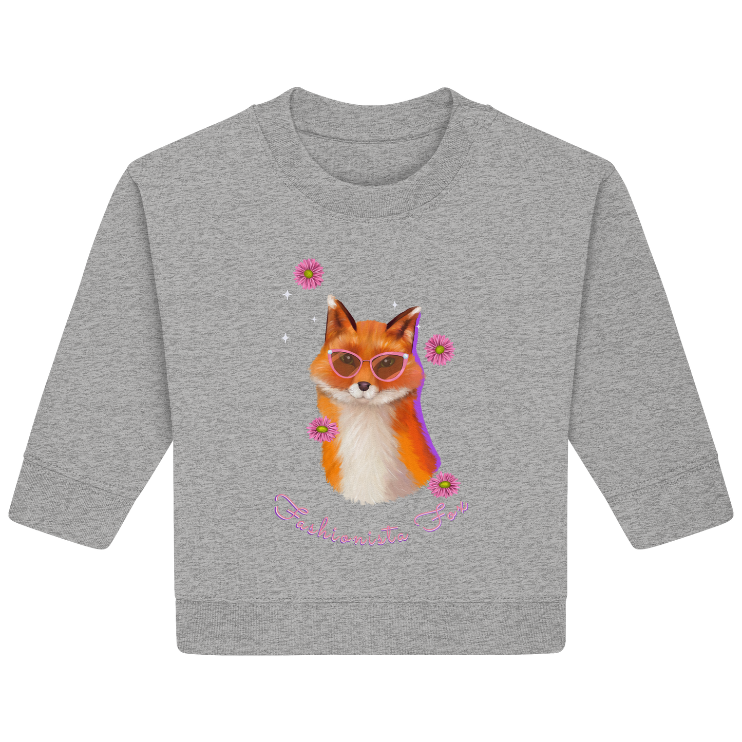Baby Sweatshirt Fuchs mit Blumen