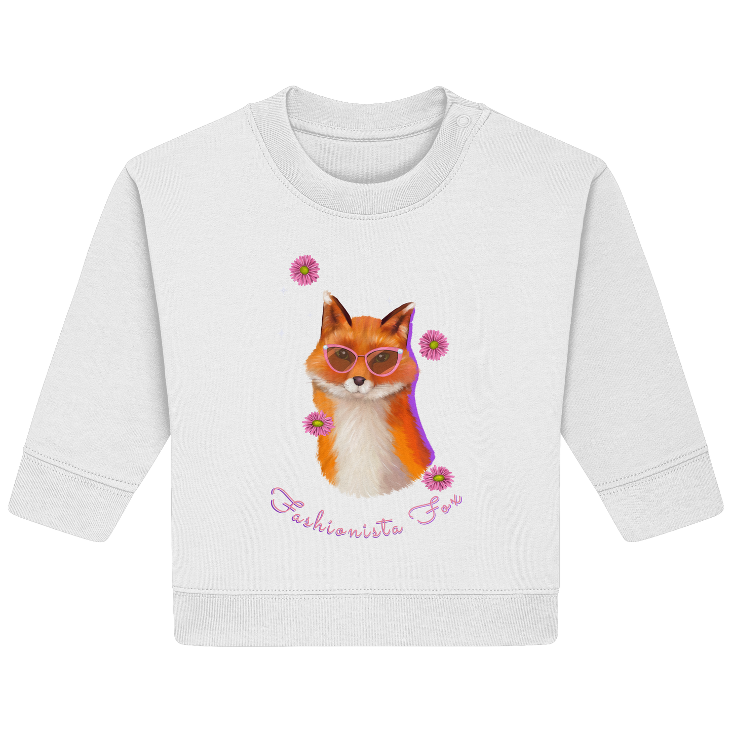 Baby Sweatshirt Fuchs mit Blumen
