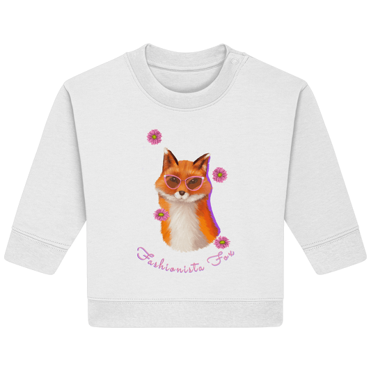 Baby Sweatshirt Fuchs mit Blumen