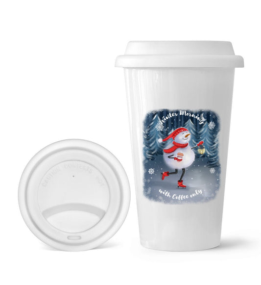 Tasse To Go Becher mit Schneemann